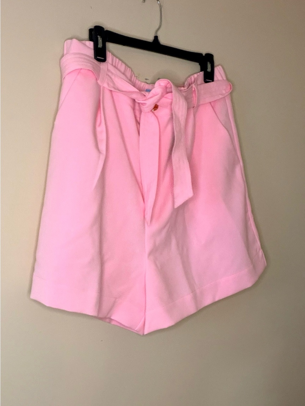 Draper James Soft Pink Paperbag Waist Tie-Front Shorts